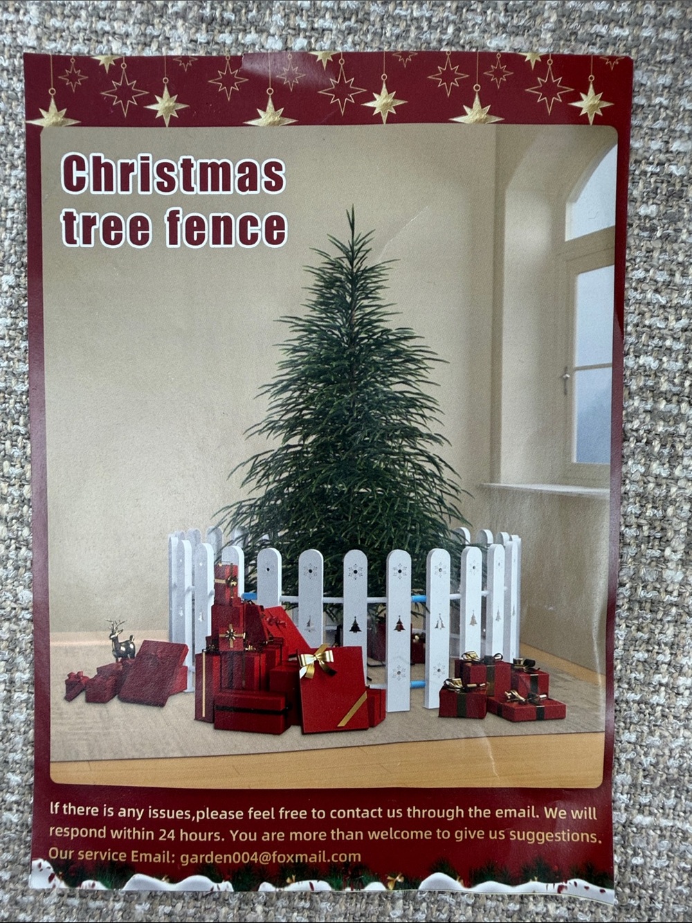 White Christmas Tree Fence - Home Holiday